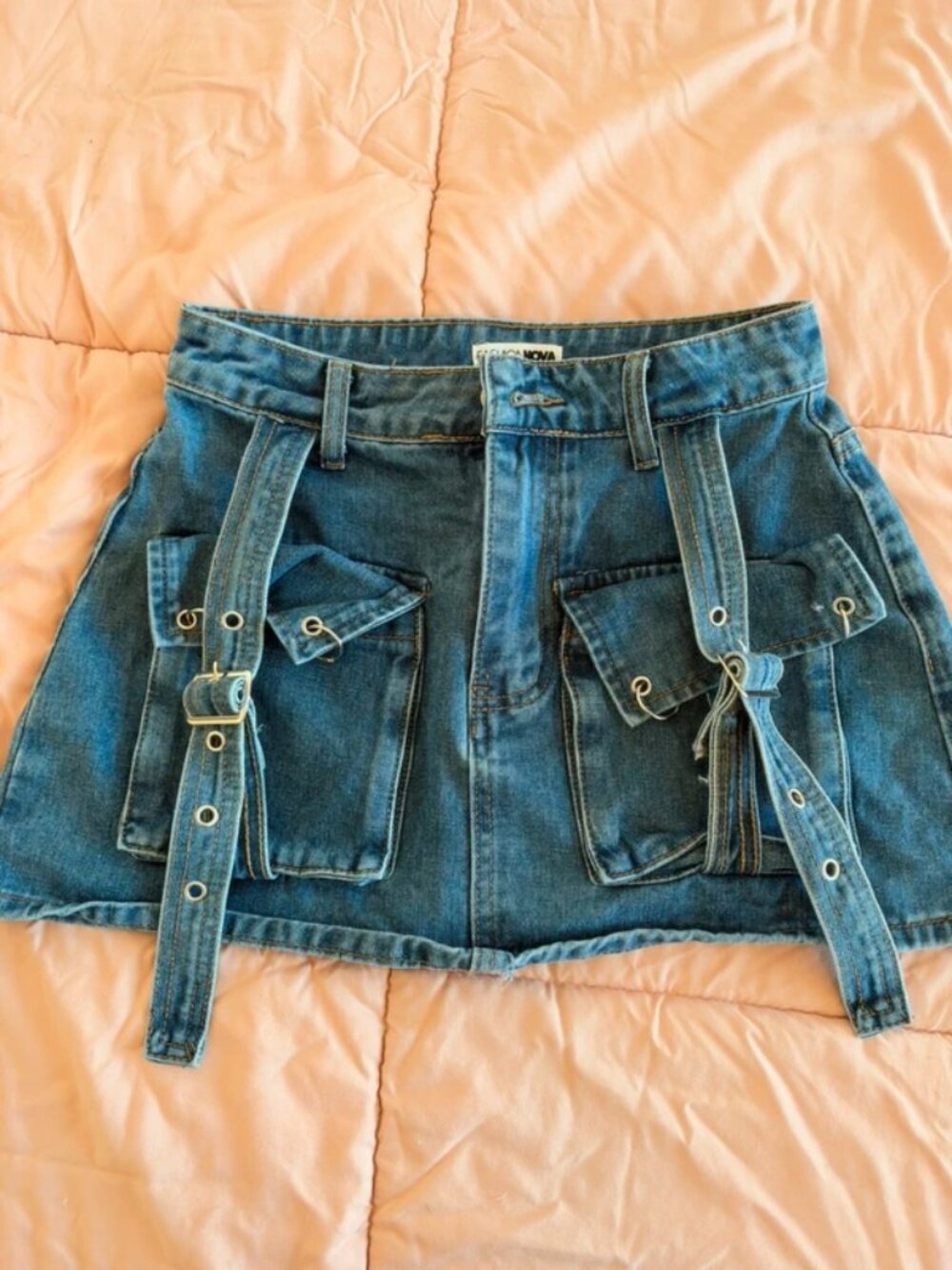 Denim Cargo Skirt